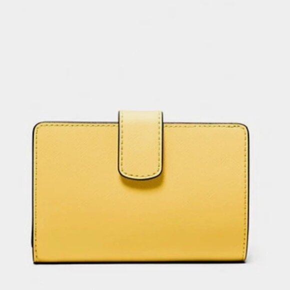 New Michael Kors Medium Crossgrain Leather Wallet Daisy Yellow - Picture 4 of 4